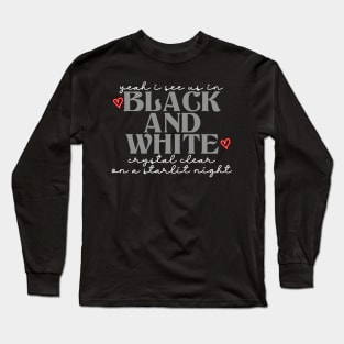 b&w » white font Long Sleeve T-Shirt